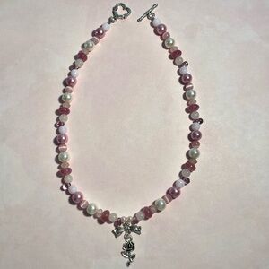 Ribbon Rose Necklace